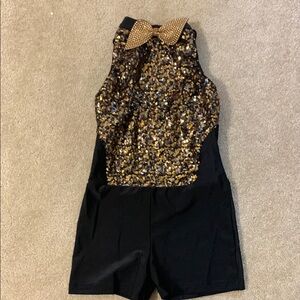 Revolution Black and Gold Kids Dance Costume